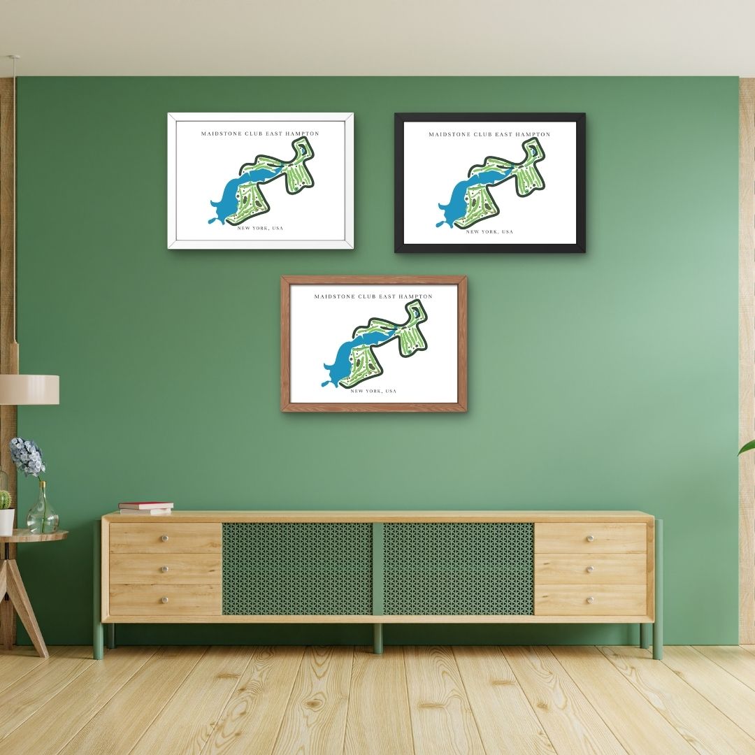 Maidstone Club Golf Course Prints, New York, Golf Map Artwork