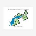 Maidstone Club Golf Course Prints, New York, Golf Map Artwork