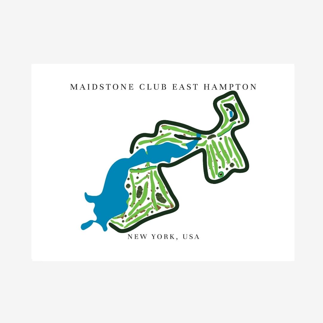 Maidstone Club Golf Course Prints, New York, Golf Map Artwork