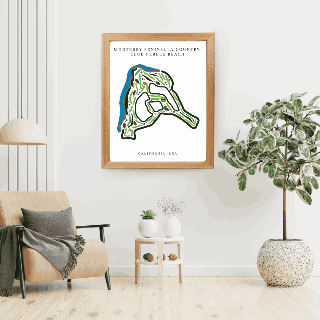 Monterey Peninsula Country Club Golf Course Prints, California, Golf Map Artwork
