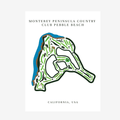 Monterey Peninsula Country Club Golf Course Prints, California, Golf Map Artwork
