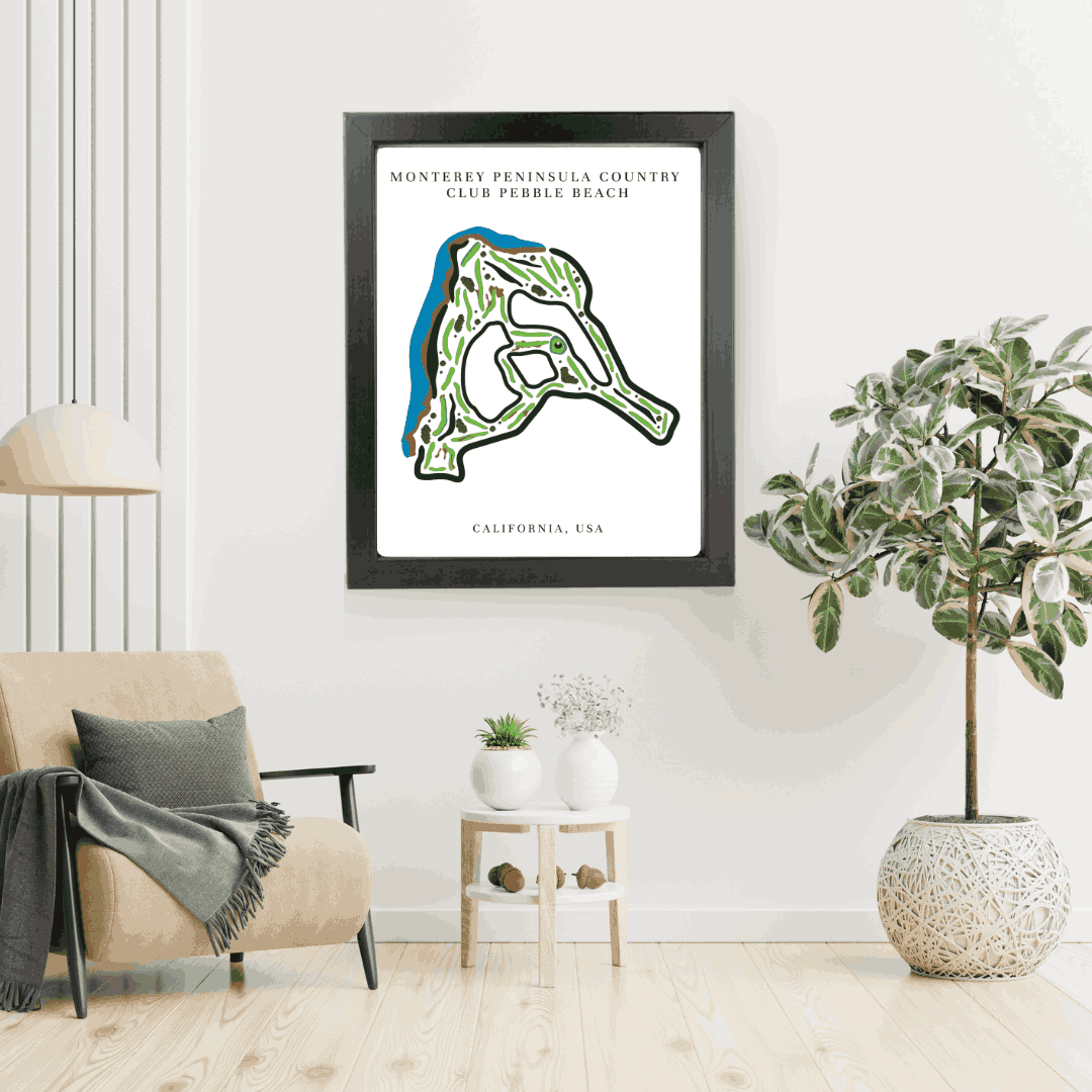 Monterey Peninsula Country Club Golf Course Prints, California, Golf Map Artwork