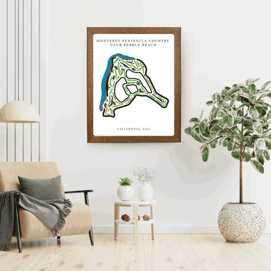 Monterey Peninsula Country Club Golf Course Prints, California, Golf Map Artwork