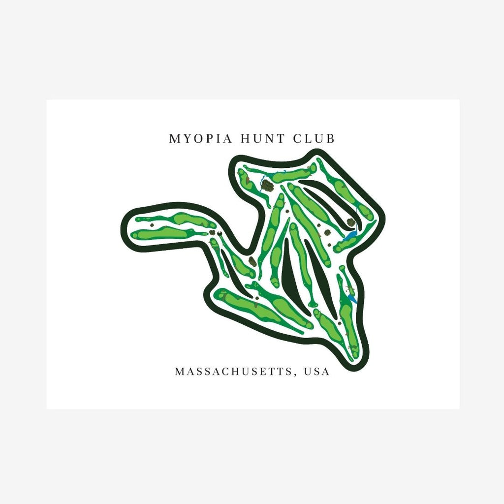 Myopia Hunt Club Golf Course Prints, Massachusetts, Golf Map Artwork