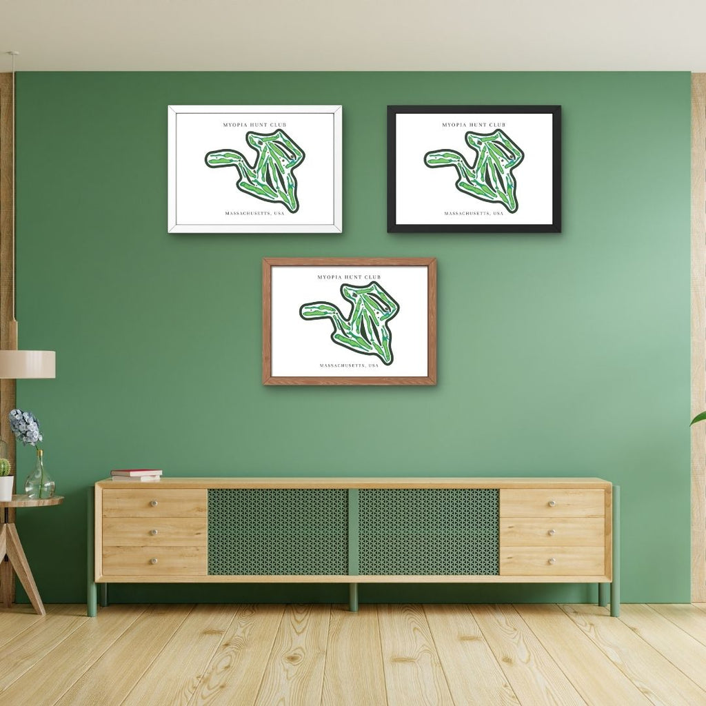 Myopia Hunt Club Golf Course Prints, Massachusetts, Golf Map Artwork