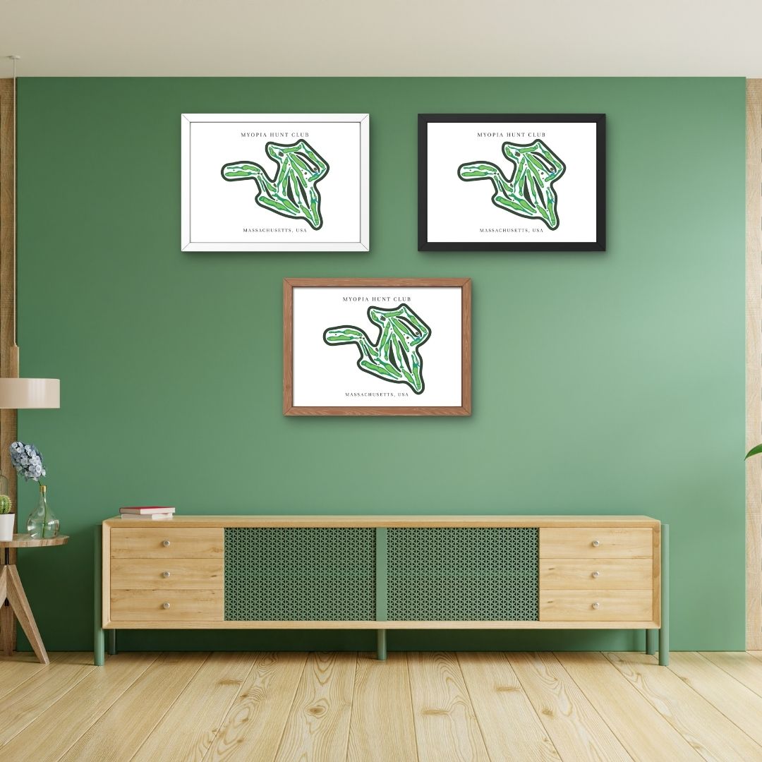 Myopia Hunt Club Golf Course Prints, Massachusetts, Golf Map Artwork
