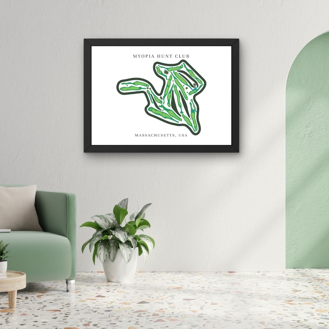 Myopia Hunt Club Golf Course Prints, Massachusetts, Golf Map Artwork
