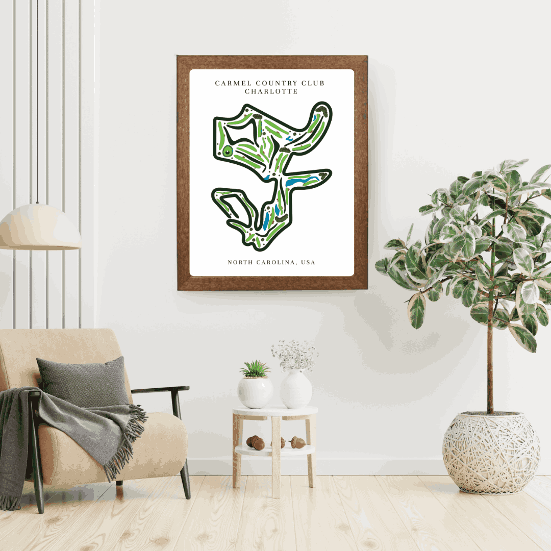 Carmel Country Club Golf Course Print, North Carolina, Golf Map artworks