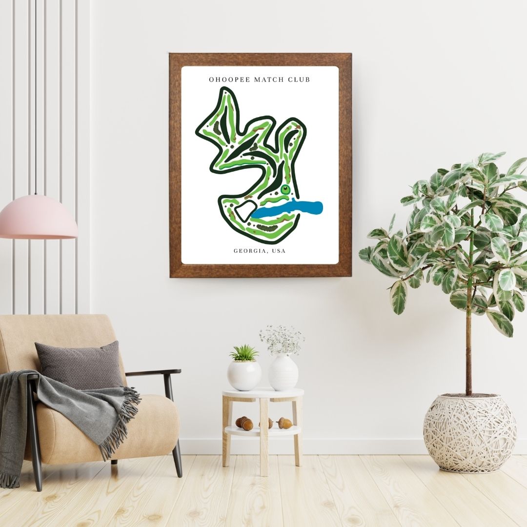 Ohoopee Match Club Golf Course Prints, Georgia, Golf Map Artwork