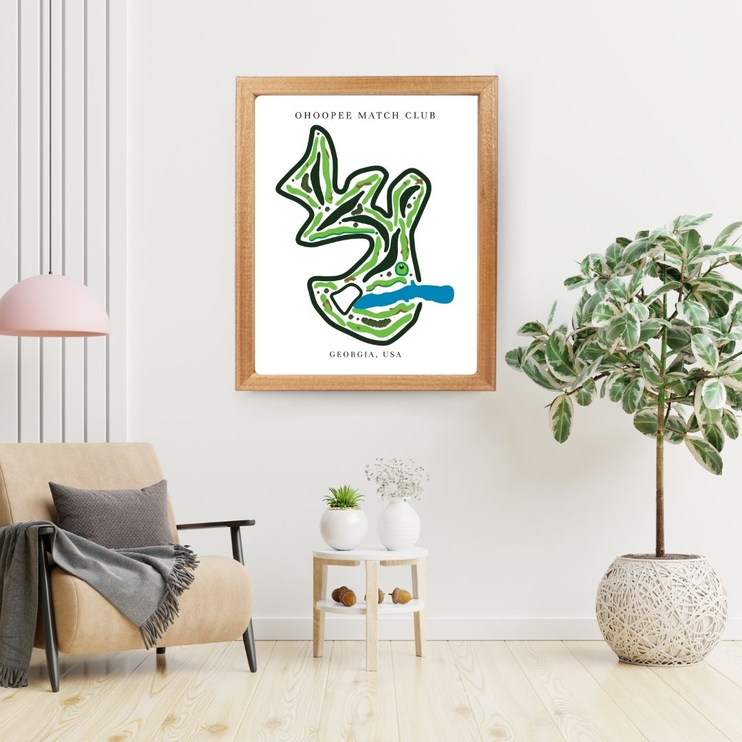 Ohoopee Match Club Golf Course Prints, Georgia, Golf Map Artwork