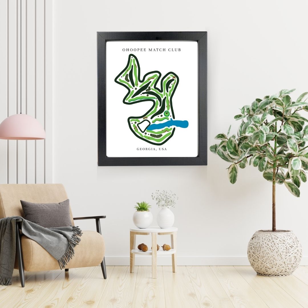 Ohoopee Match Club Golf Course Prints, Georgia, Golf Map Artwork