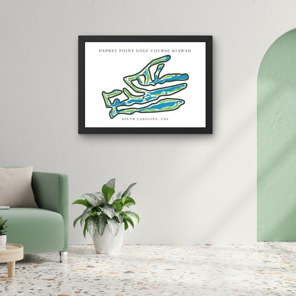 Osprey Point Golf Course Golf Course Prints, South Carolina, Golf Map Artwork