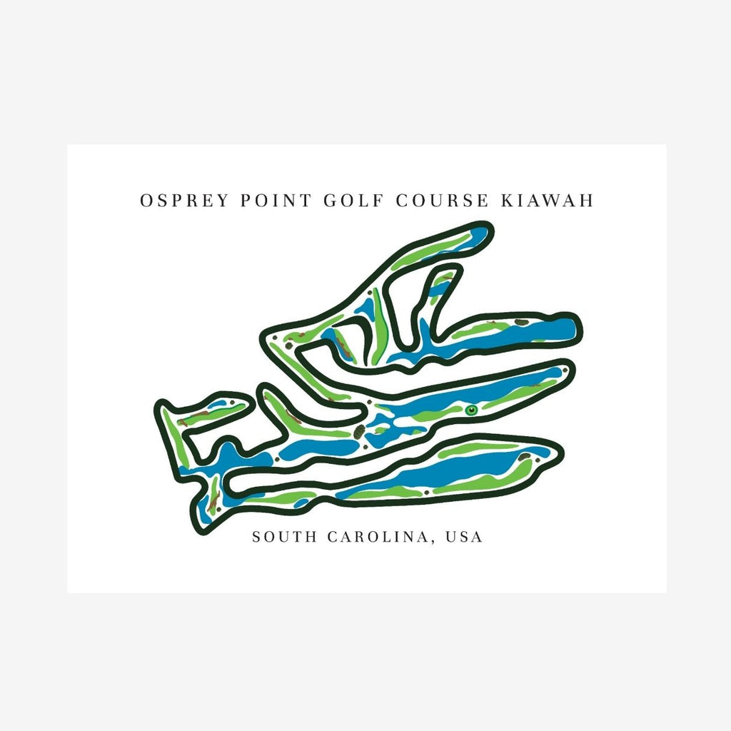 Osprey Point Golf Course Golf Course Prints, South Carolina, Golf Map Artwork