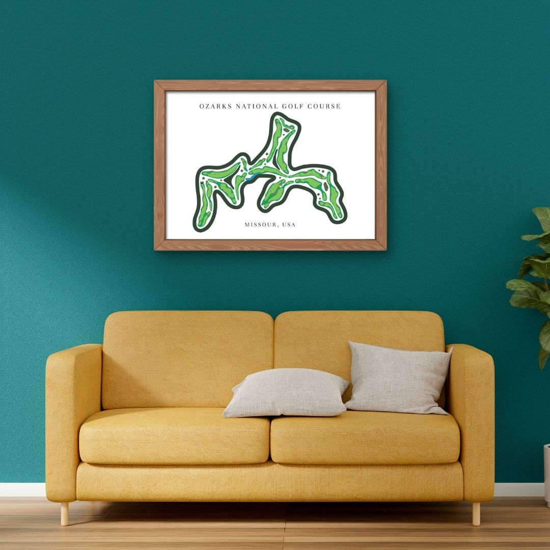 Ozarks National Golf Course Prints, Missouri, Golf Map Artwork