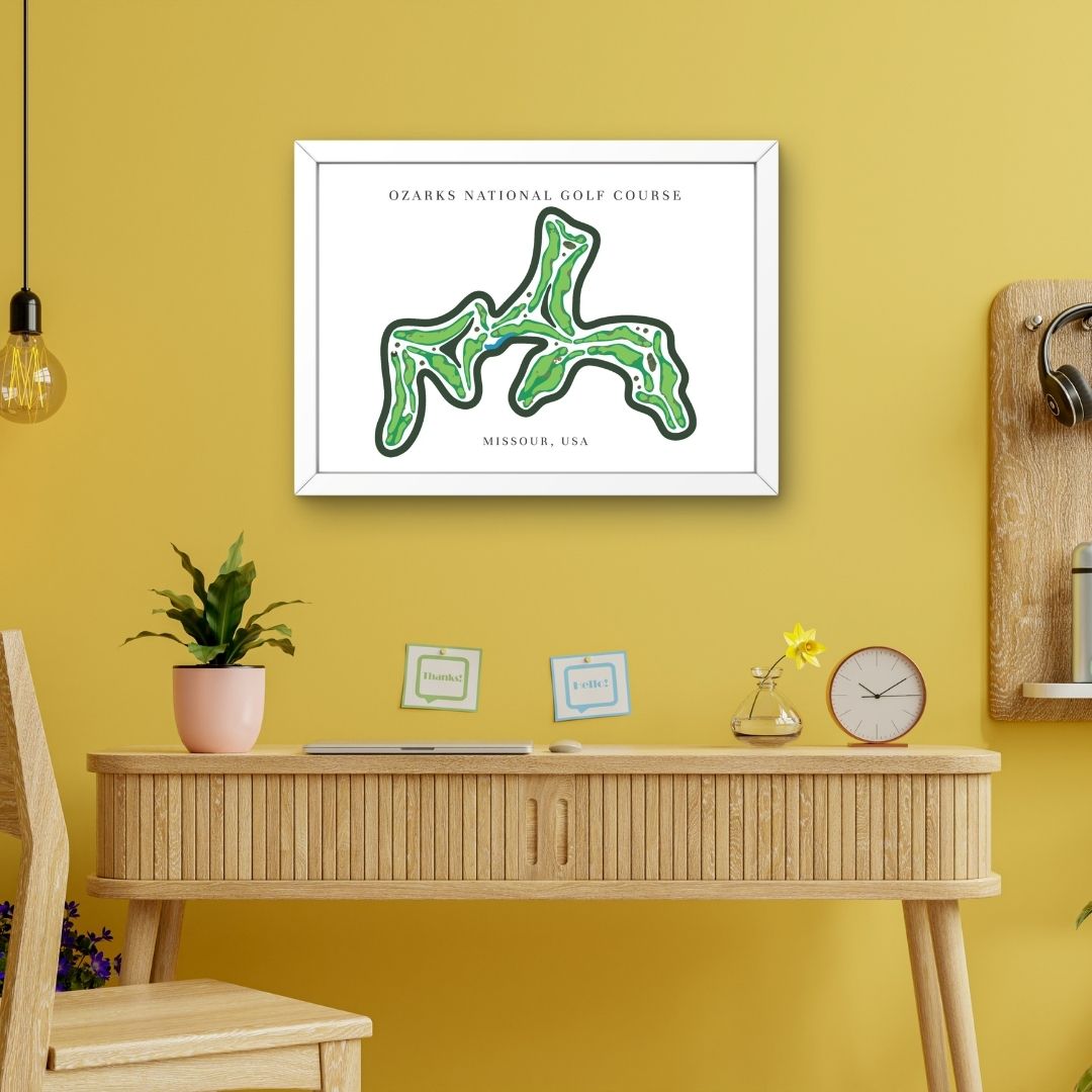 Ozarks National Golf Course Prints, Missouri, Golf Map Artwork