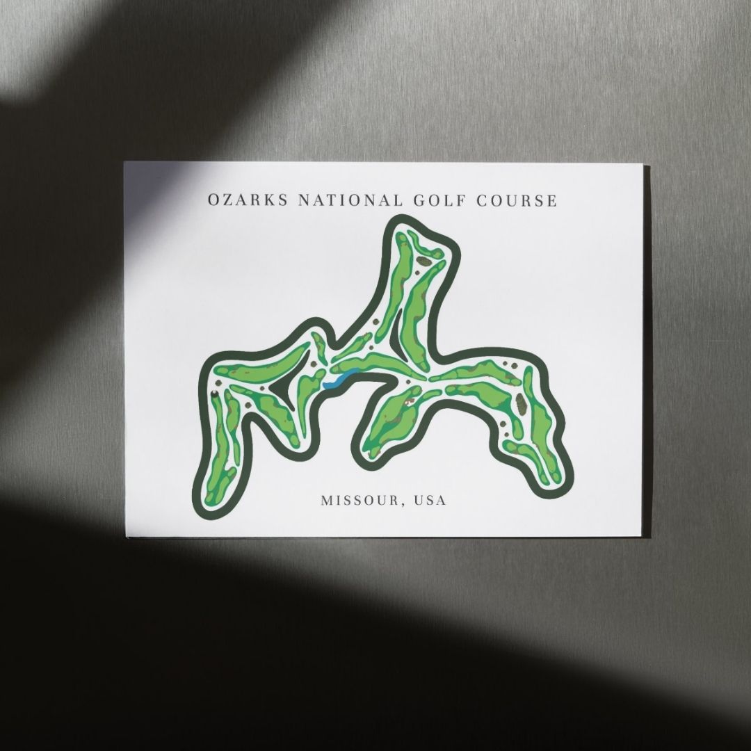 Ozarks National Golf Course Prints, Missouri, Golf Map Artwork
