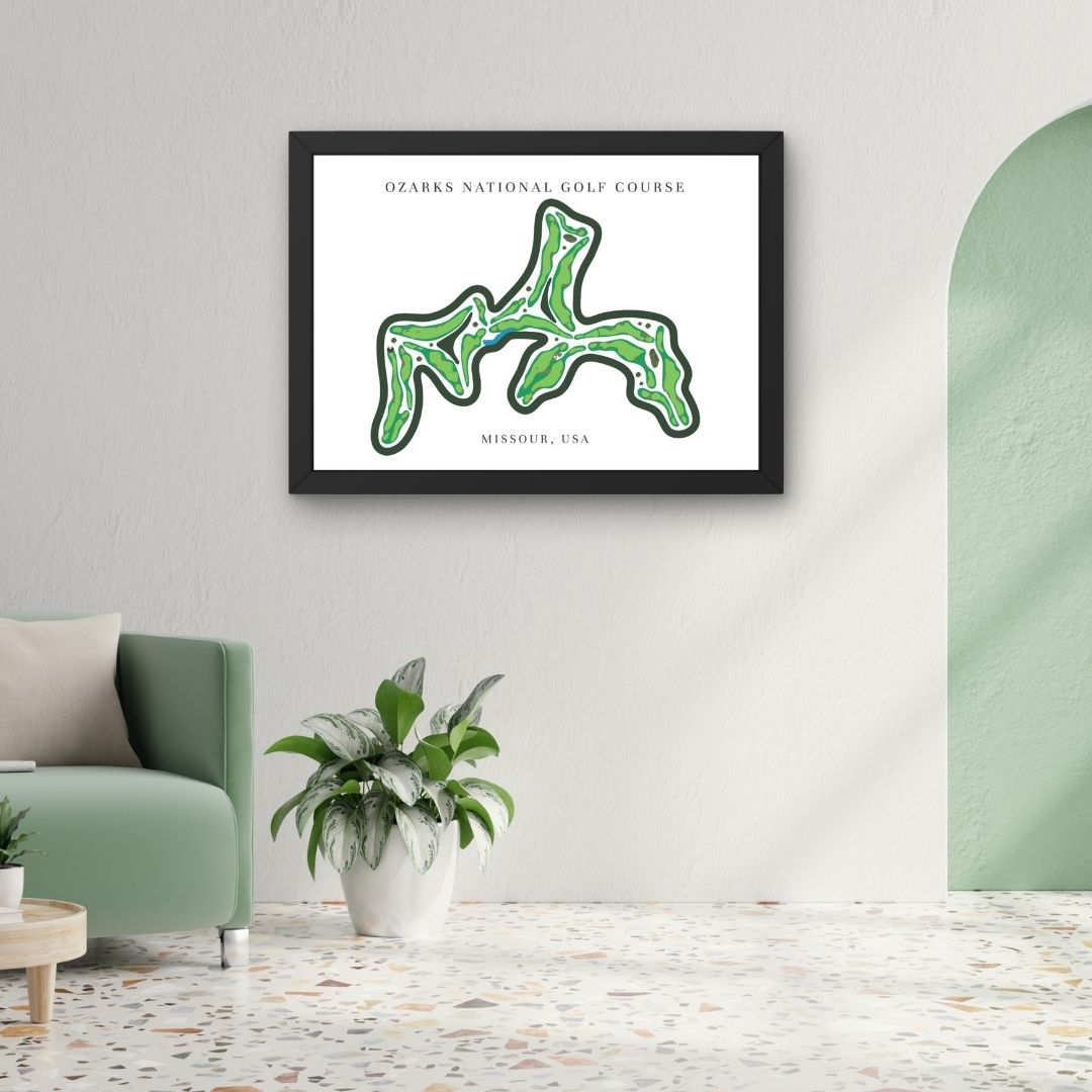 Ozarks National Golf Course Prints, Missouri, Golf Map Artwork