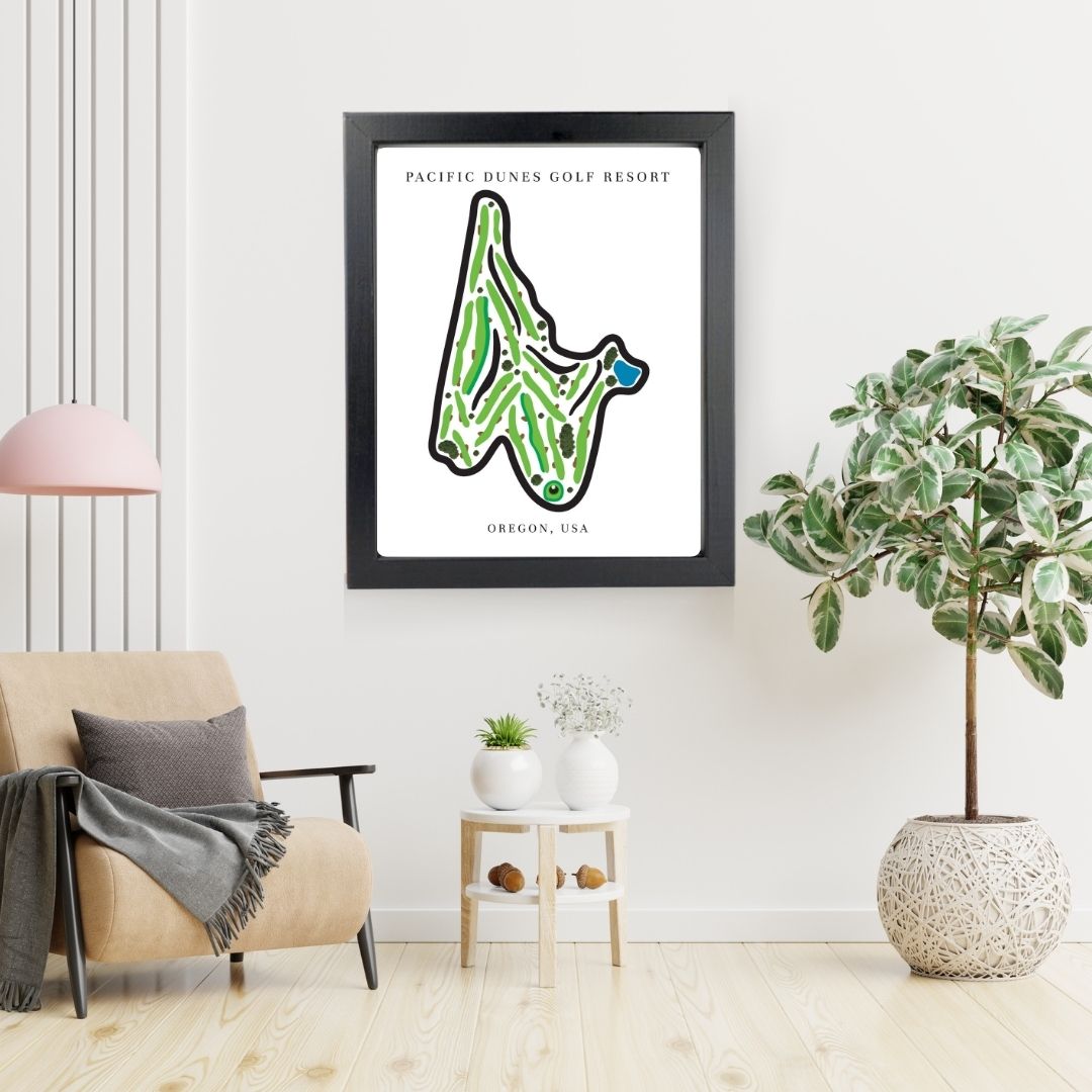 Pacific Dunes Golf Resort Golf Course Prints, Oregon, Golf Map Artwork
