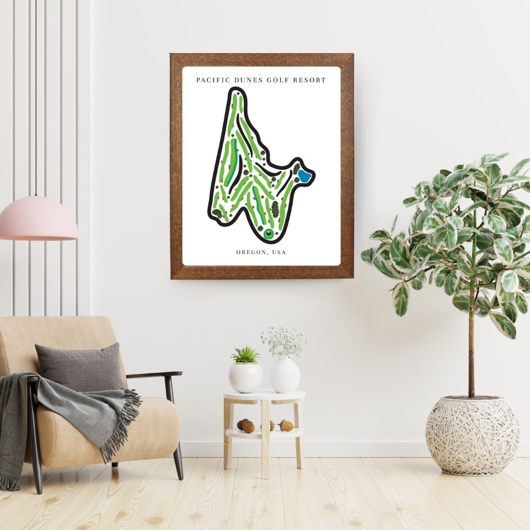 Pacific Dunes Golf Resort Golf Course Prints, Oregon, Golf Map Artwork