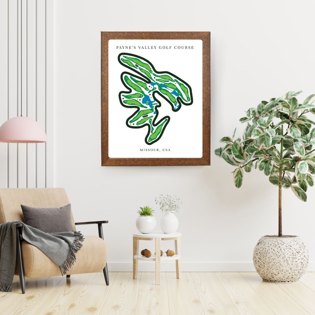 Payne's Valley Golf Course Prints, Missouri, Golf Map Artwork