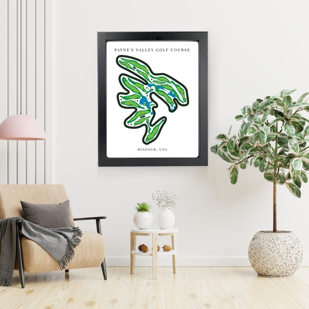 Payne's Valley Golf Course Prints, Missouri, Golf Map Artwork