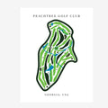 Peachtree Golf Club Golf Course Prints, Georgia, Golf Map Artwork
