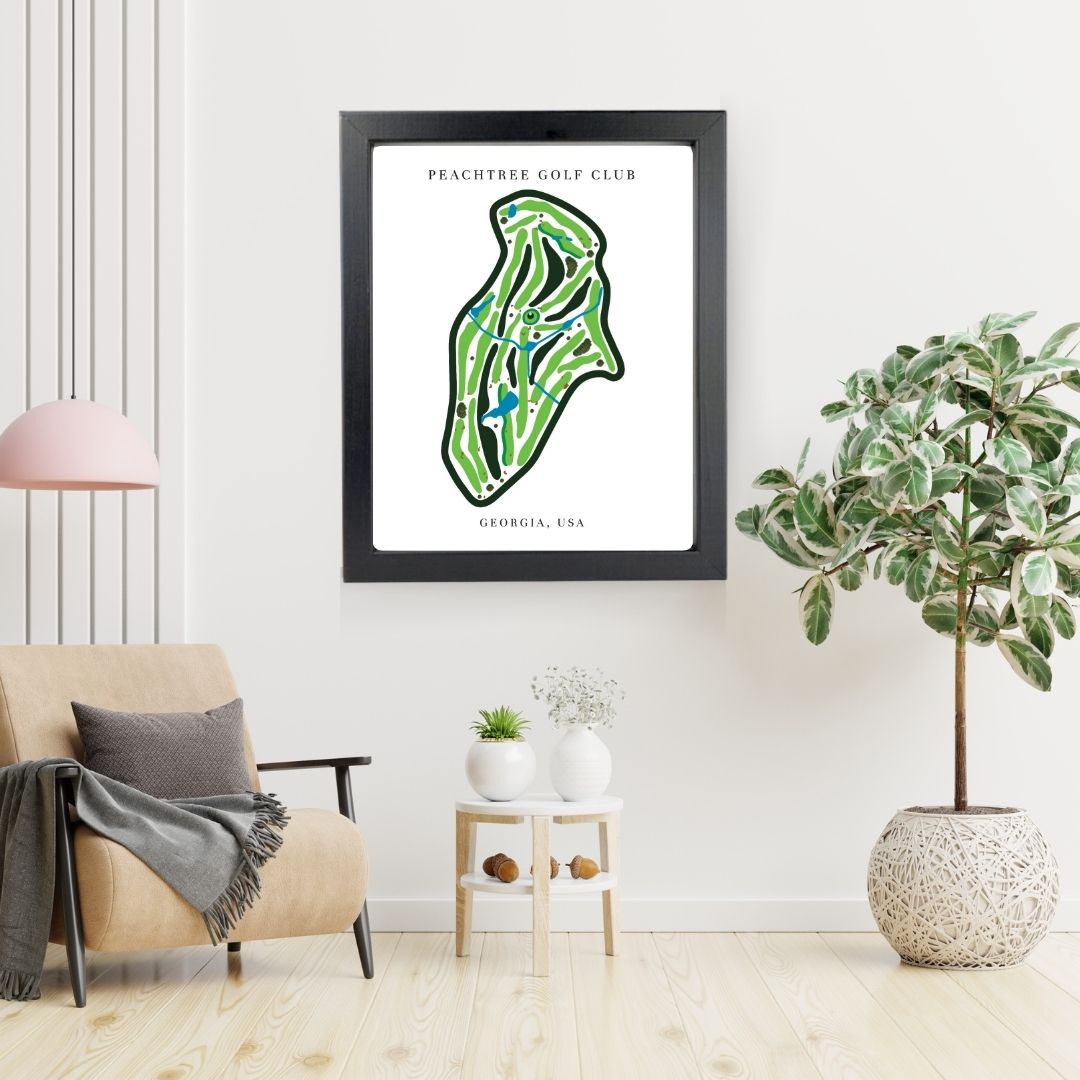 Peachtree Golf Club Golf Course Prints, Georgia, Golf Map Artwork
