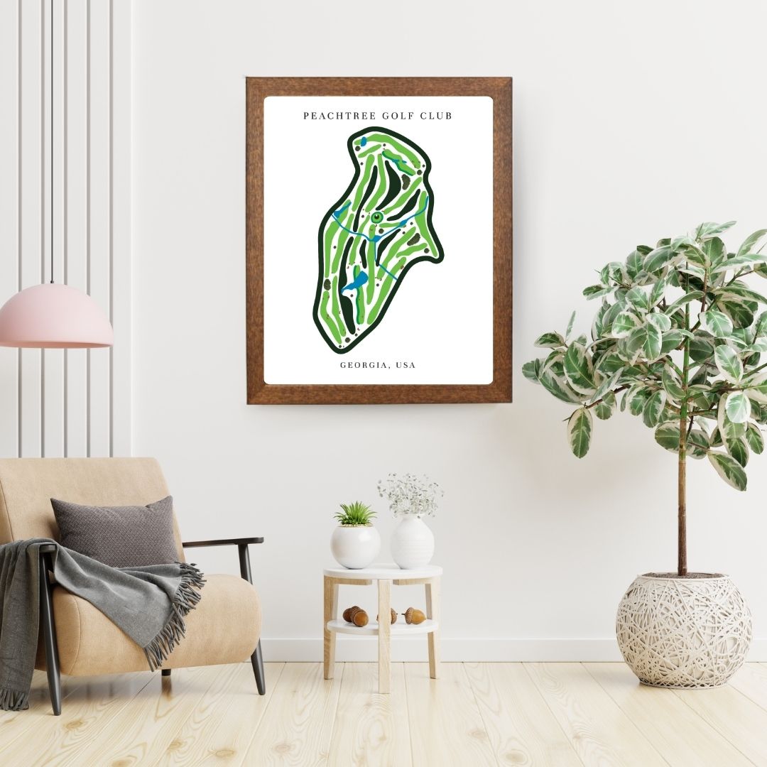 Peachtree Golf Club Golf Course Prints, Georgia, Golf Map Artwork