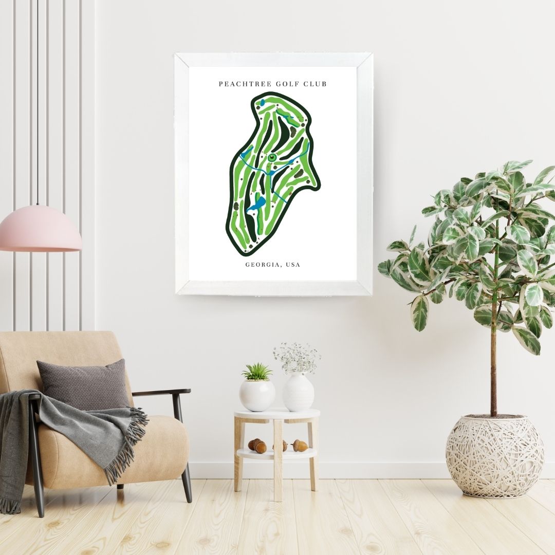 Peachtree Golf Club Golf Course Prints, Georgia, Golf Map Artwork