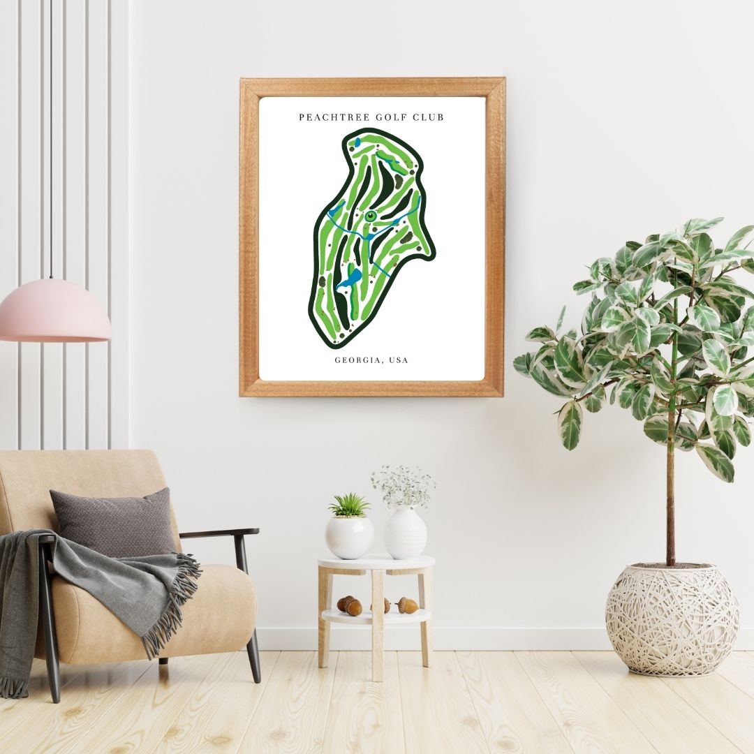 Peachtree Golf Club Golf Course Prints, Georgia, Golf Map Artwork