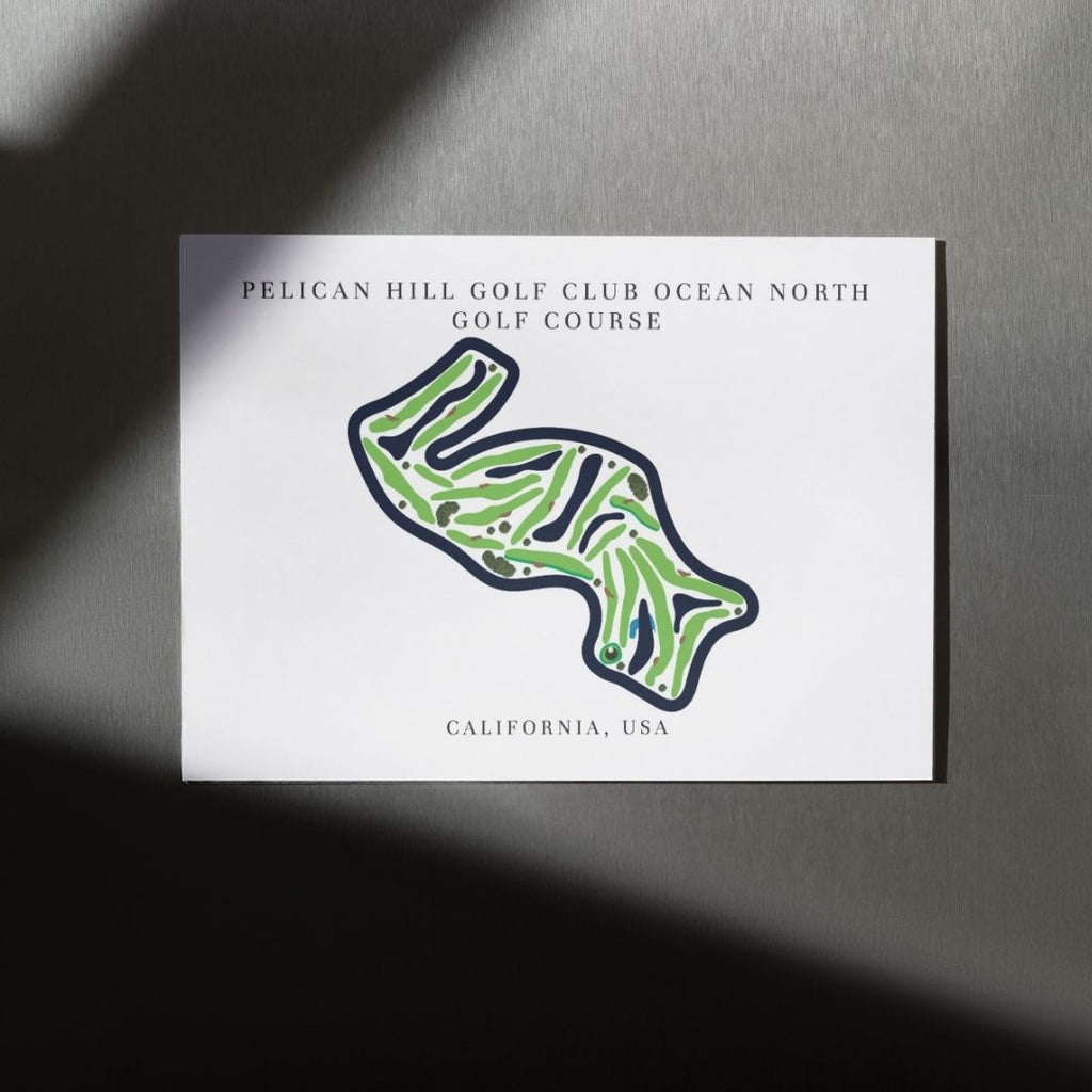 Pelican Hill Golf Club Ocean North Golf Course Prints, California, Golf Map Artwork