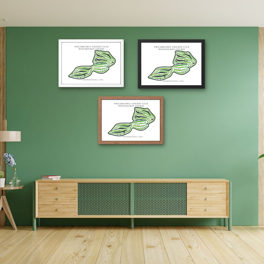 Philadelphia Cricket Club Wissahickon Course Golf Course Prints, Pennsylvania, Golf Map Artwork