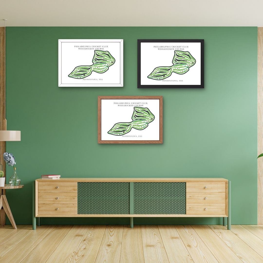 Philadelphia Cricket Club Wissahickon Course Golf Course Prints, Pennsylvania, Golf Map Artwork