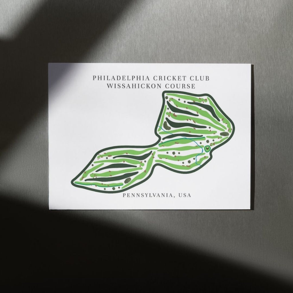 Philadelphia Cricket Club Wissahickon Course Golf Course Prints, Pennsylvania, Golf Map Artwork