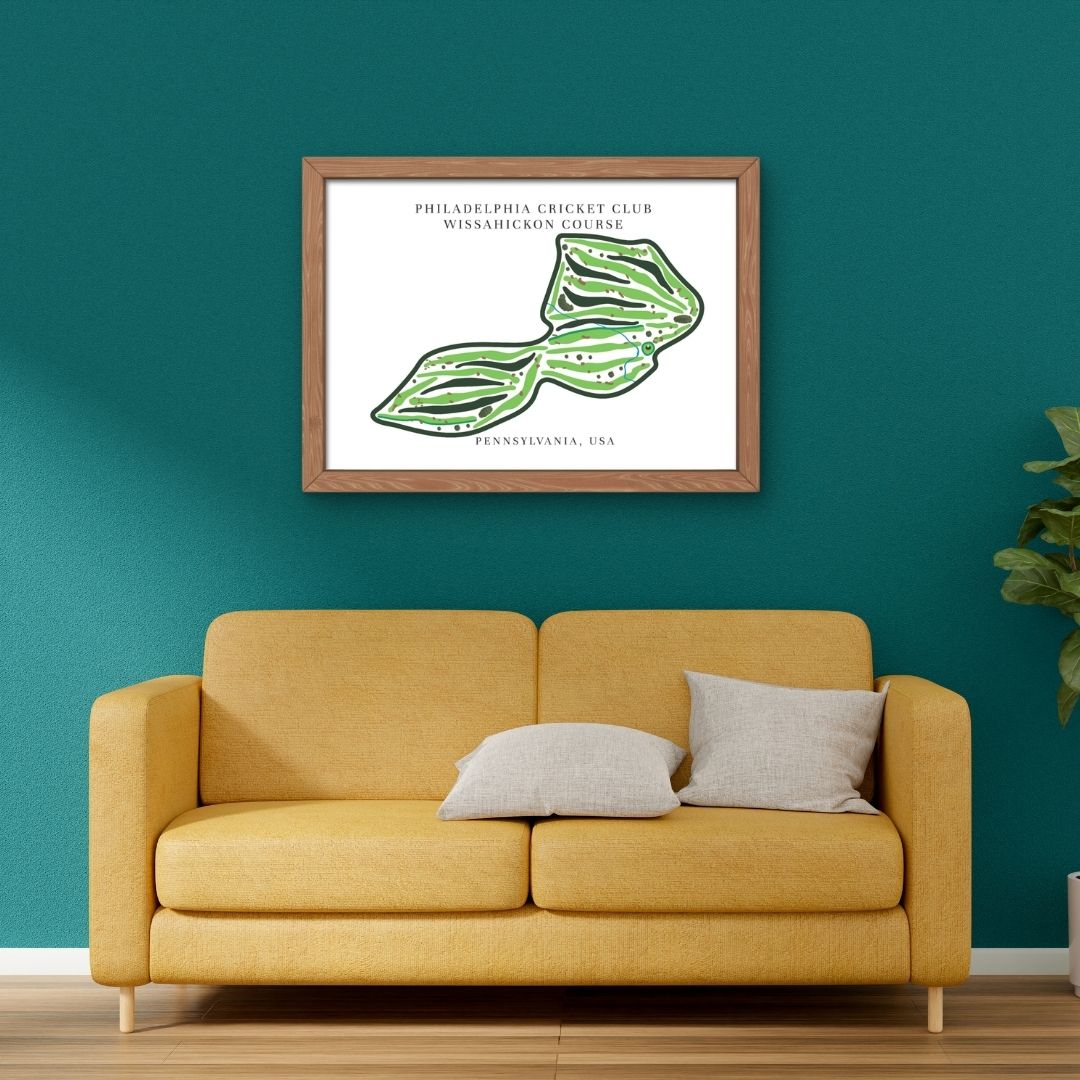 Philadelphia Cricket Club Wissahickon Course Golf Course Prints, Pennsylvania, Golf Map Artwork
