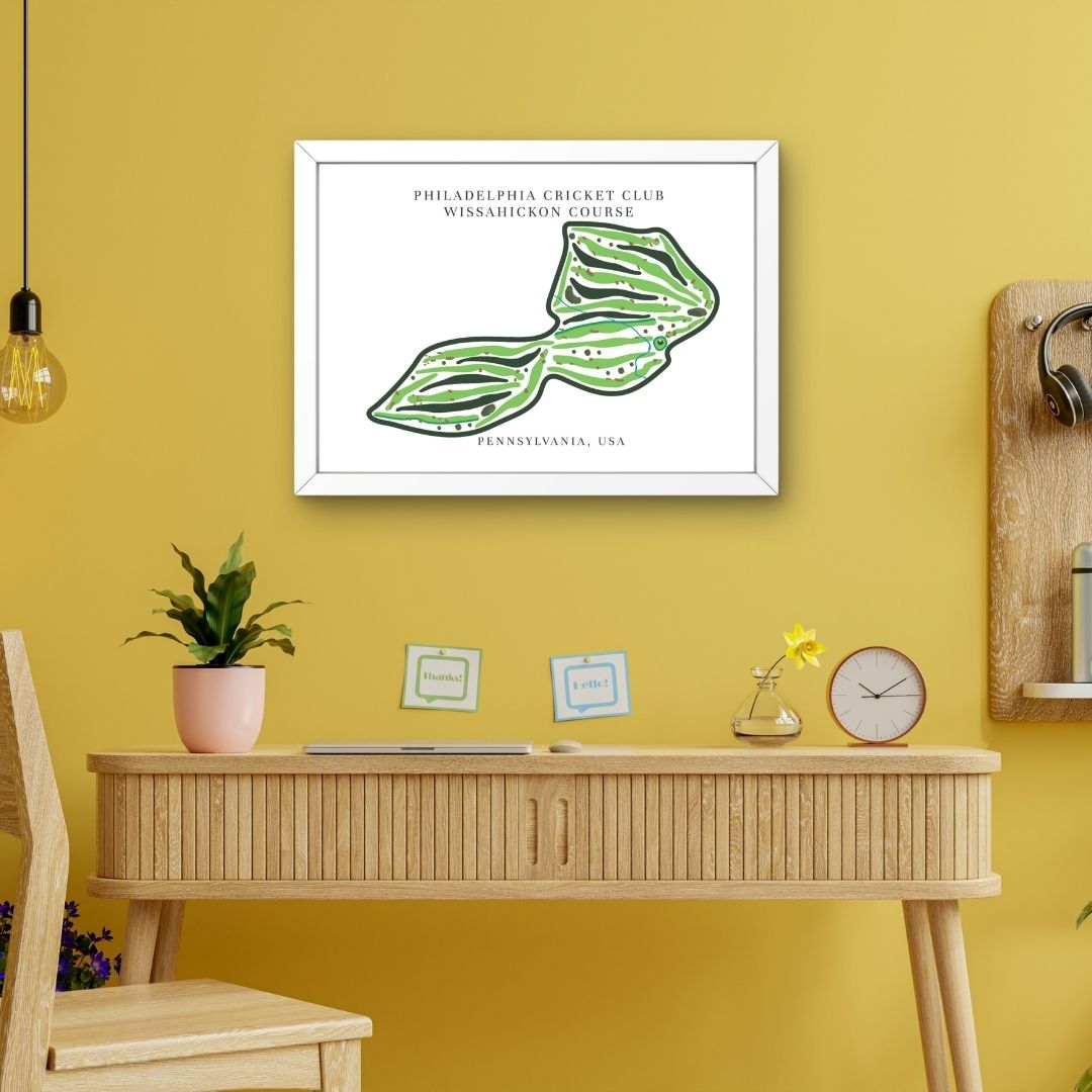 Philadelphia Cricket Club Wissahickon Course Golf Course Prints, Pennsylvania, Golf Map Artwork