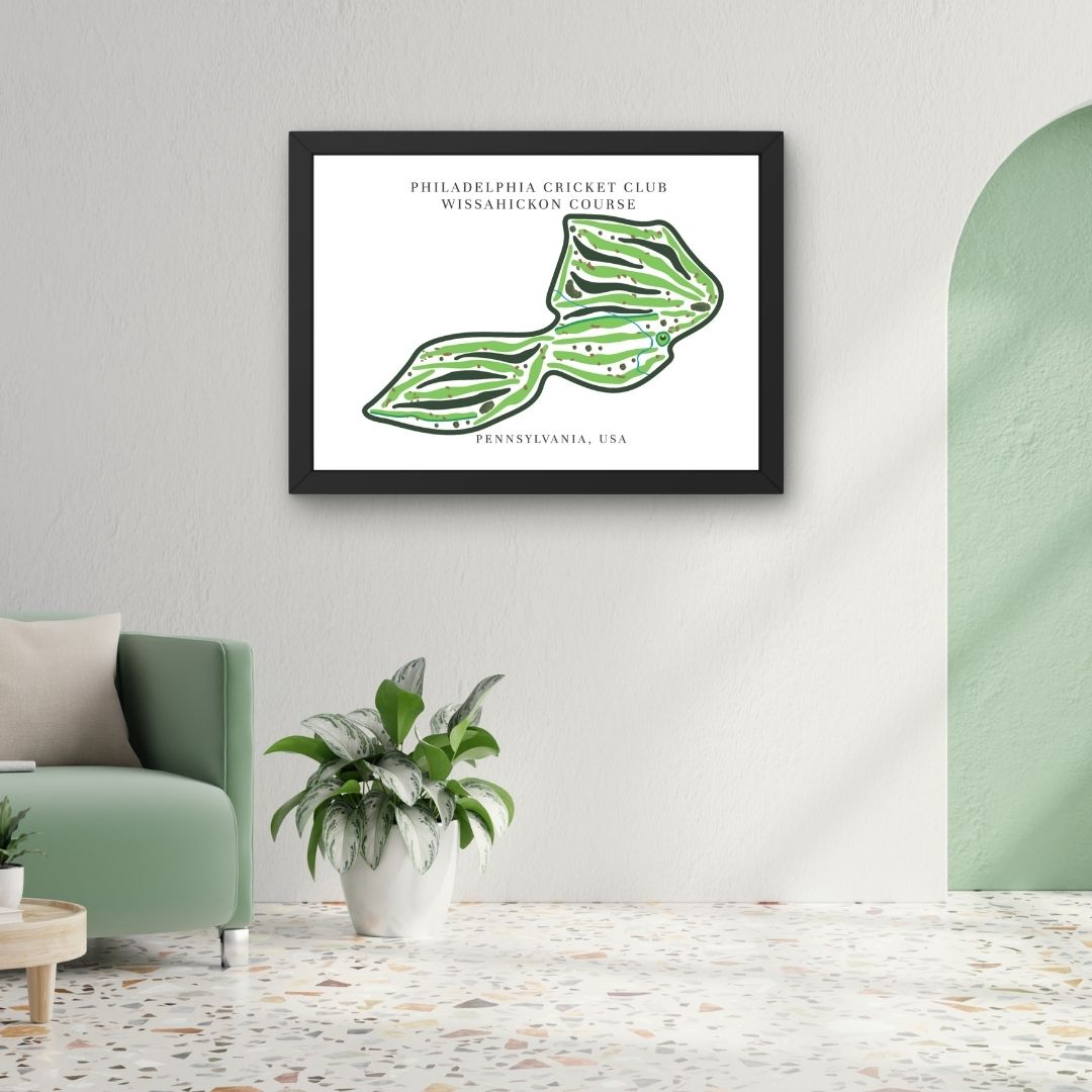 Philadelphia Cricket Club Wissahickon Course Golf Course Prints, Pennsylvania, Golf Map Artwork