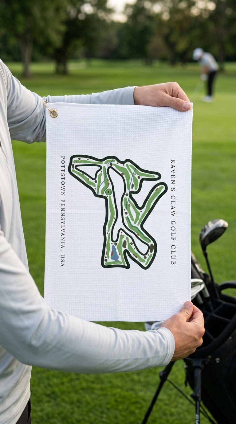 Raven's claw golf club Pottstown pennsylvania | Golf Course Print Towels | Golf Course Microfiber