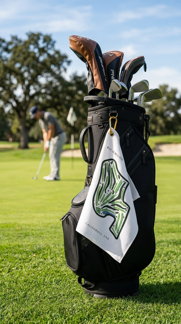 Richmond Country Club Golf Course Prints, California | Golf Course Print Towels | Golf Course Microfiber