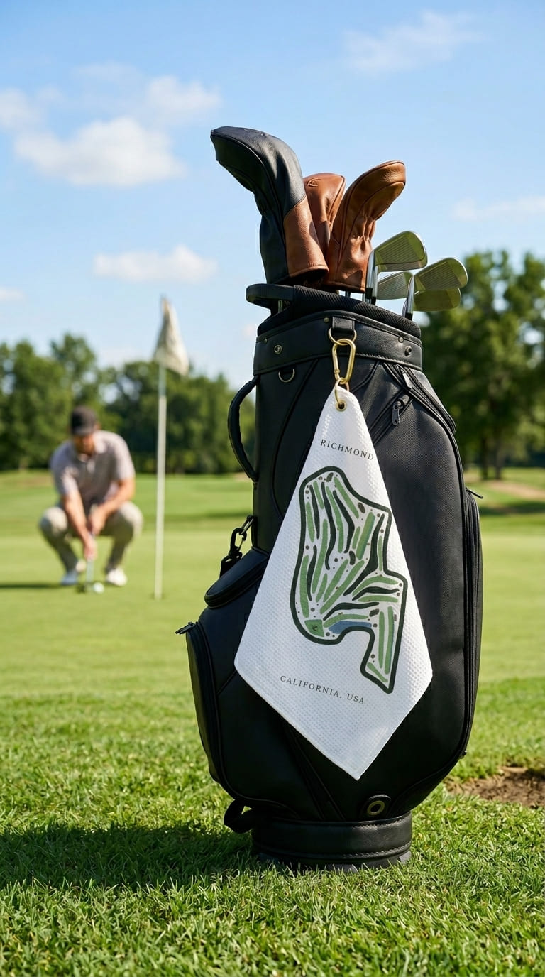 Richmond Country Club Golf Course Prints, California | Golf Course Print Towels | Golf Course Microfiber
