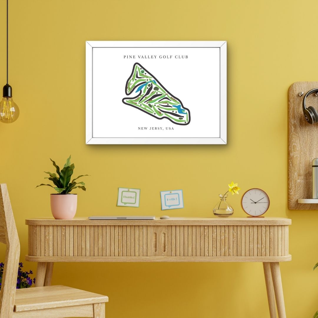 Pine Valley Golf Club Golf Course Prints, New Jersey, Golf Map Artwork
