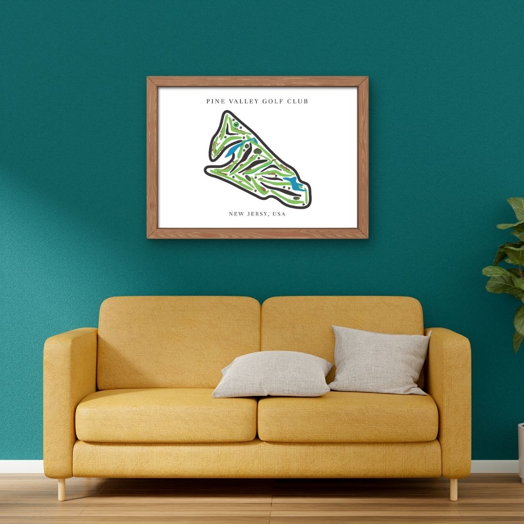 Pine Valley Golf Club Golf Course Prints, New Jersey, Golf Map Artwork