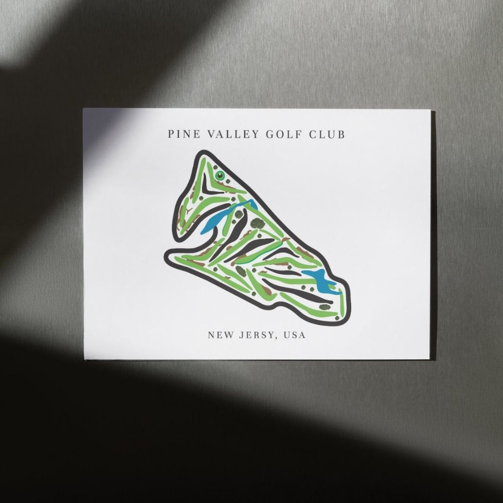 Pine Valley Golf Club Golf Course Prints, New Jersey, Golf Map Artwork