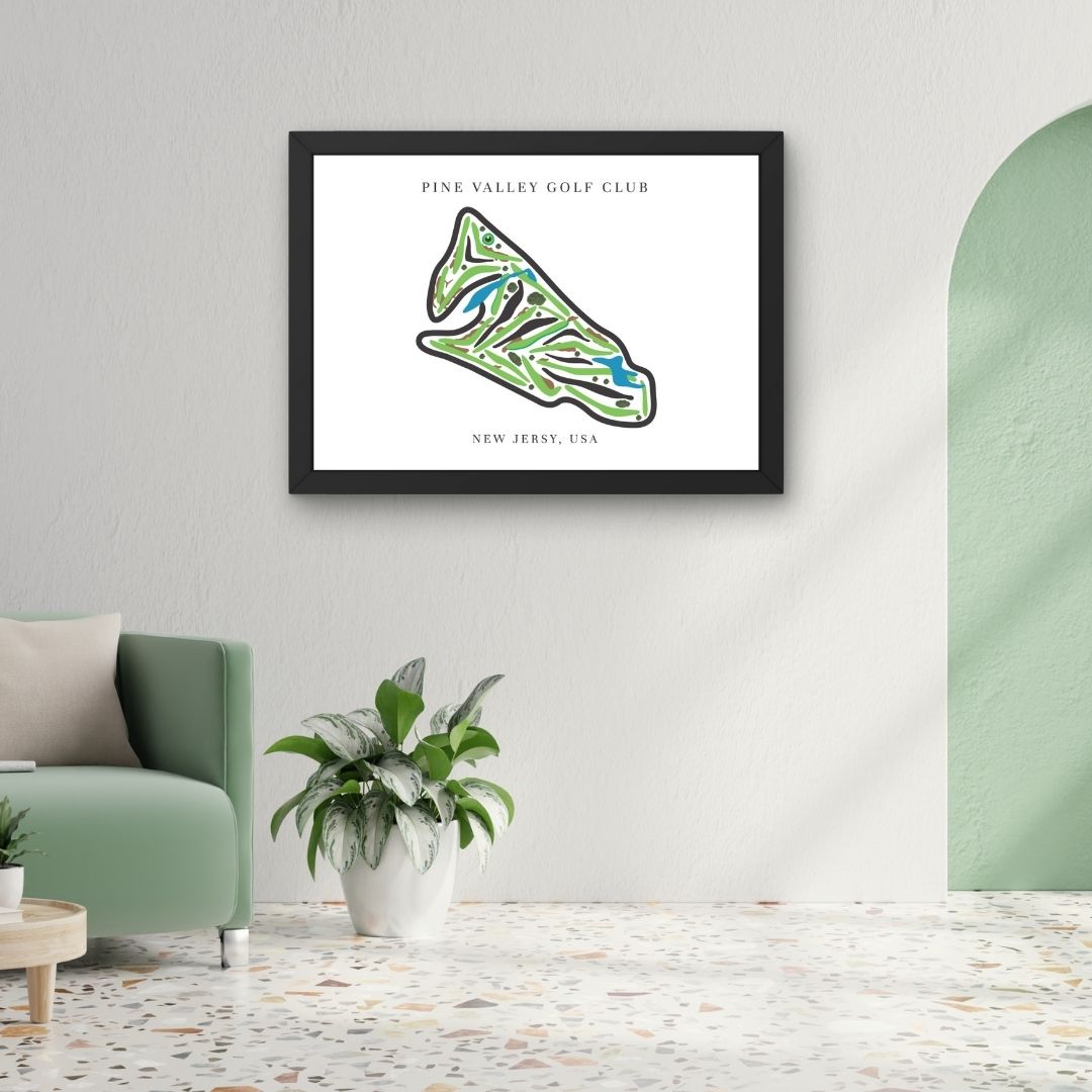Pine Valley Golf Club Golf Course Prints, New Jersey, Golf Map Artwork