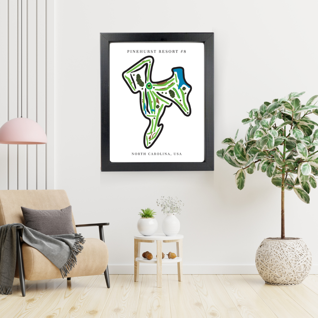Pinehurst Resort #8 Golf Course Prints, North Carolina, Golf Map Artwork