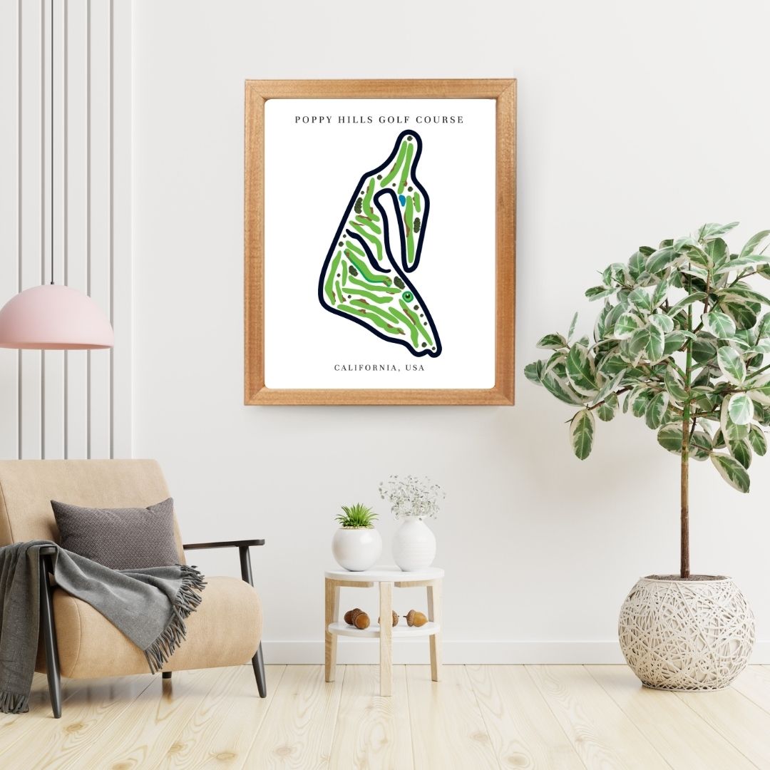 Poppy Hills Golf Course Prints, California, Golf Map Artwork