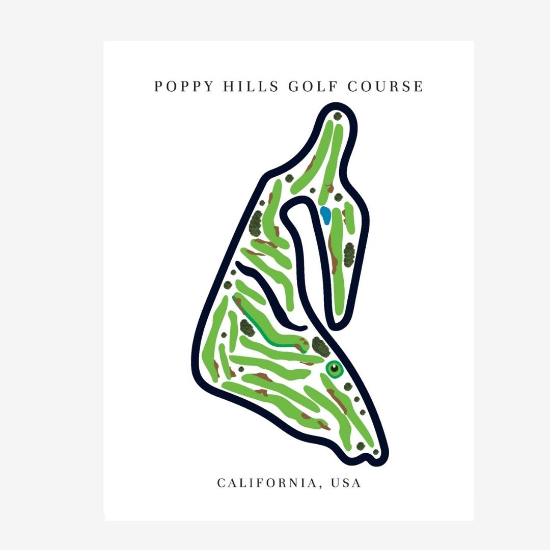 Poppy Hills Golf Course Prints, California, Golf Map Artwork