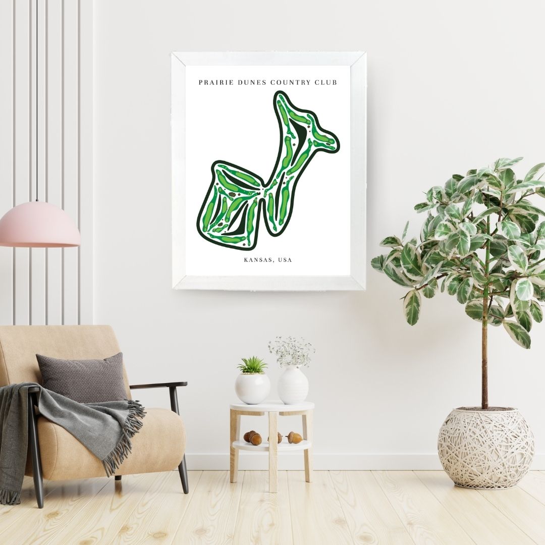 Prairie Dunes Country Club Golf Course Prints, Kansas, Golf Map Artwork
