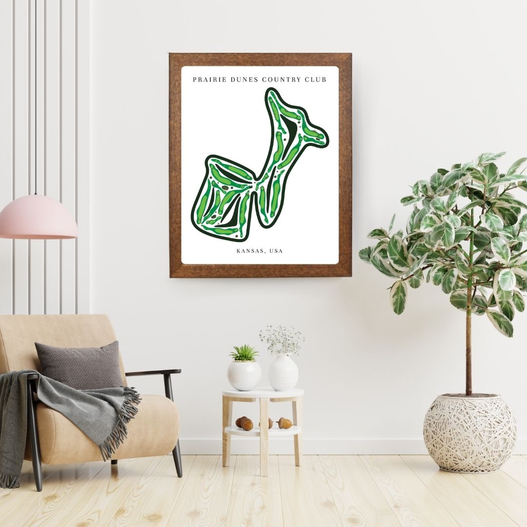 Prairie Dunes Country Club Golf Course Prints, Kansas, Golf Map Artwork