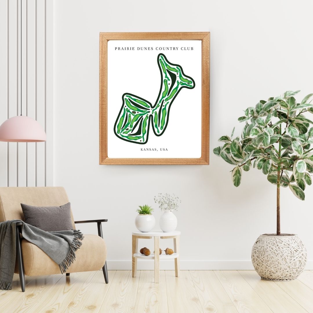 Prairie Dunes Country Club Golf Course Prints, Kansas, Golf Map Artwork